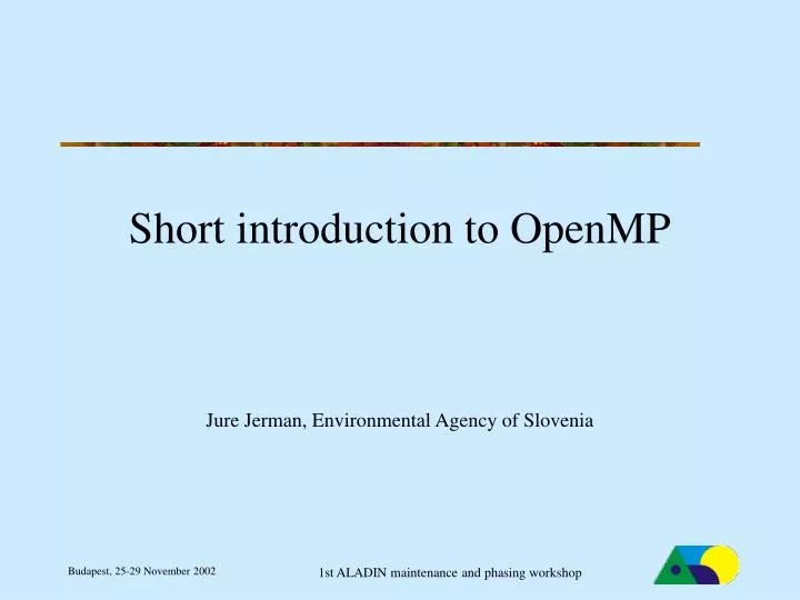 short introduction to openmp