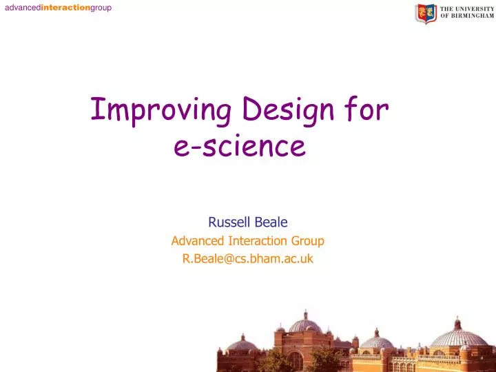 improving design for e science