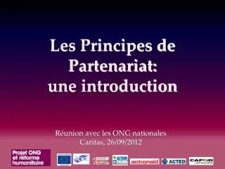 les principes de partenariat une introduction