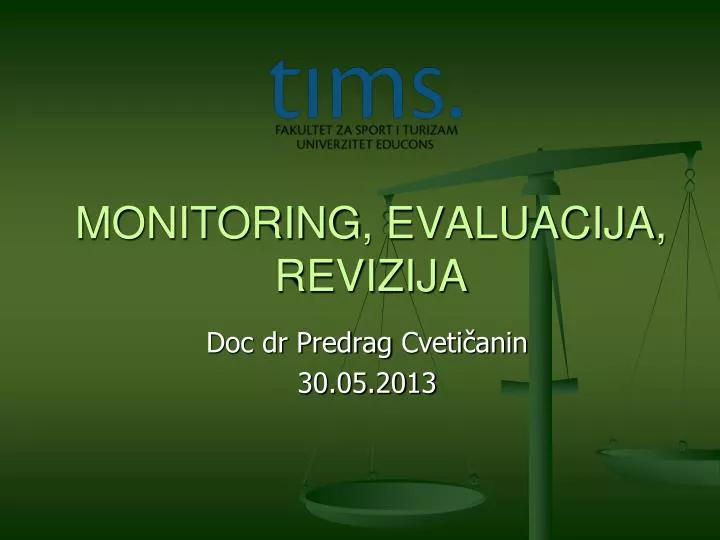 monitoring evaluacija revizija