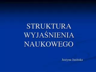 struktura wyja nienia naukowego