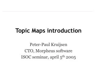 Topic Maps introduction
