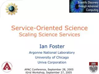 Service-Oriented Science Scaling Science Services