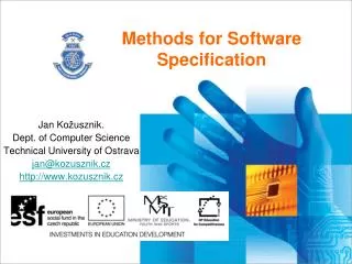 Methods for Software Specification