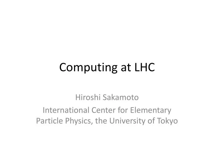 computing at lhc