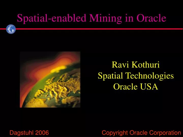 spatial enabled mining in oracle