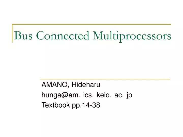 bus connected multiprocessors