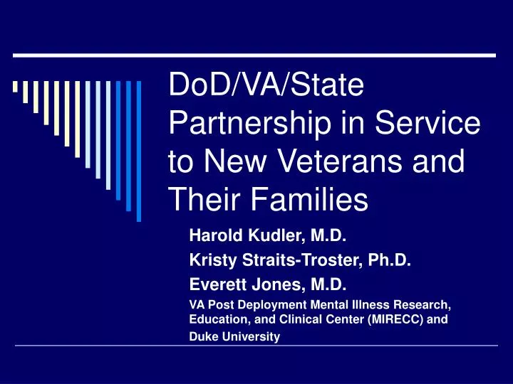 dod va state partnership in service to new veterans and their families