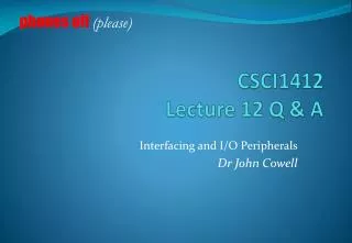 CSCI1412 Lecture 12 Q &amp; A