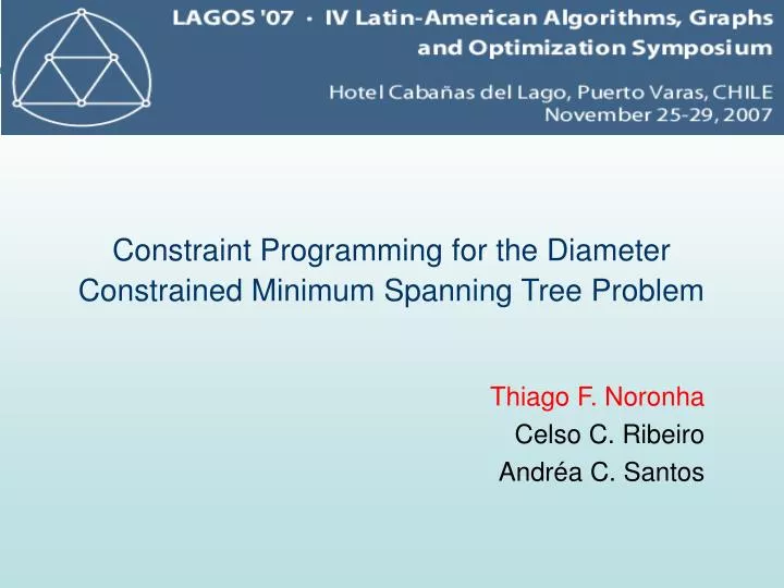 constraint programming for the diameter constrained minimum spanning tree problem