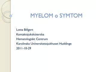 myelom o symtom