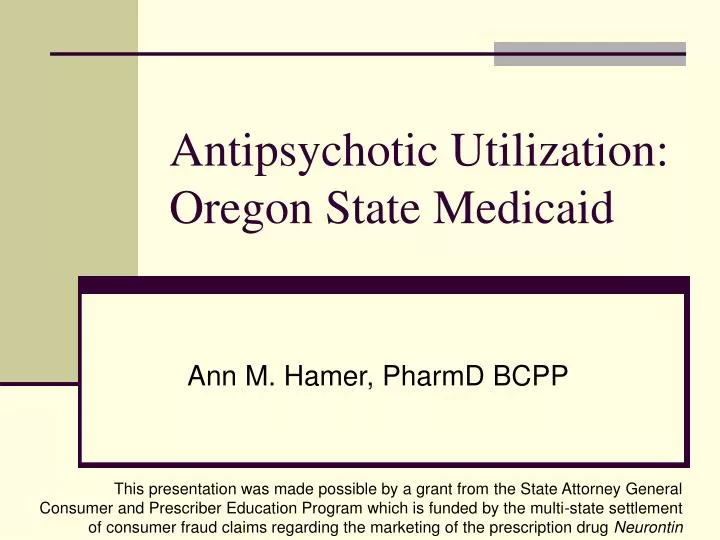 antipsychotic utilization oregon state medicaid