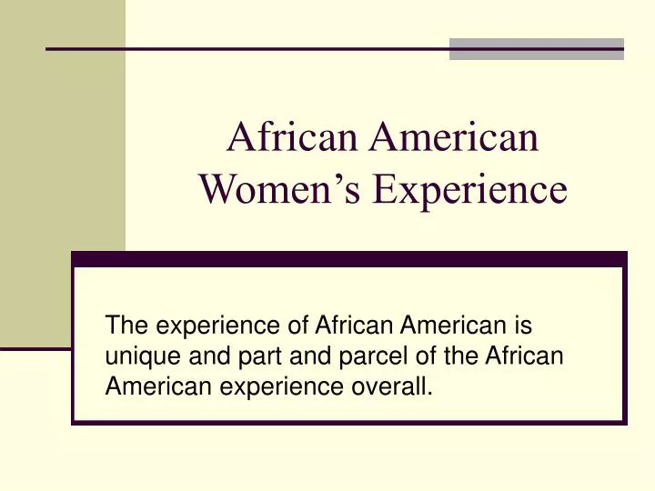 african american women s experience