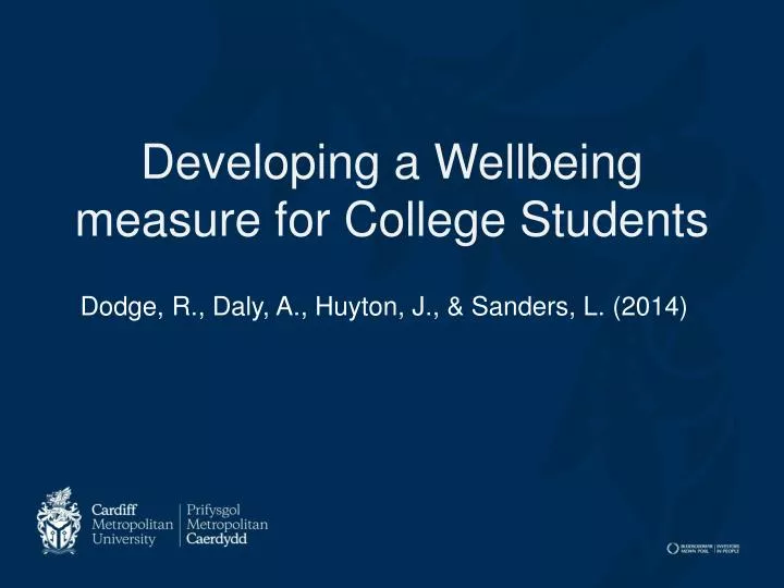 developing a wellbeing measure for college students