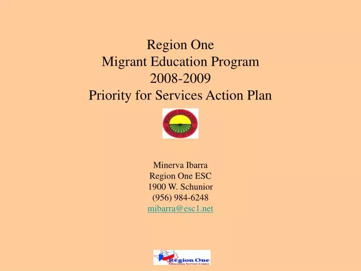 region one migrant education program 2008 2009 priority for services action plan