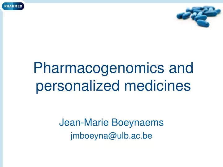 pharmacogenomics and personalized medicines