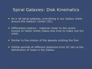 Spiral Galaxies: Disk Kinematics