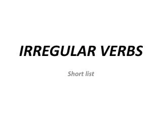 irregular verbs