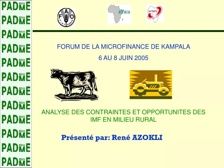 analyse des contraintes et opportunites des imf en milieu rural