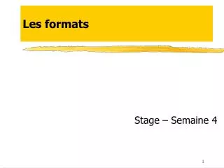 les formats