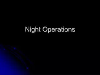 Night Operations