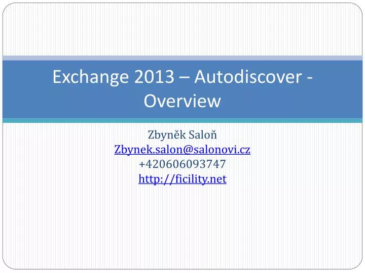 exchange 201 3 autodiscover overview