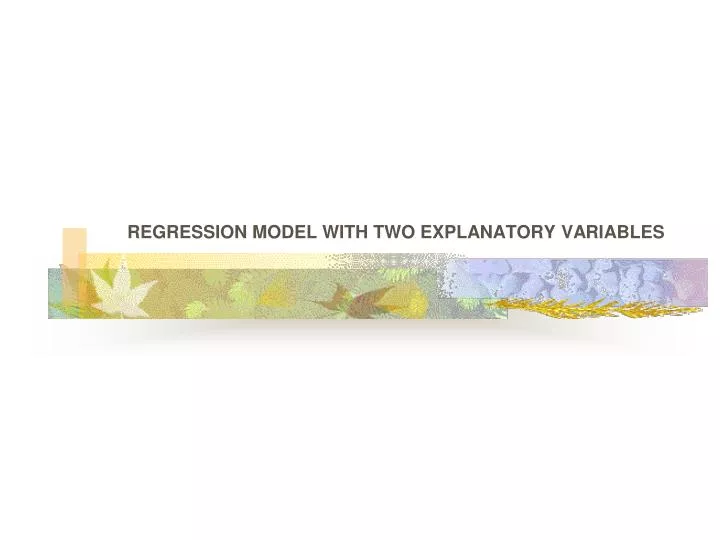 regression model with two explanatory variables