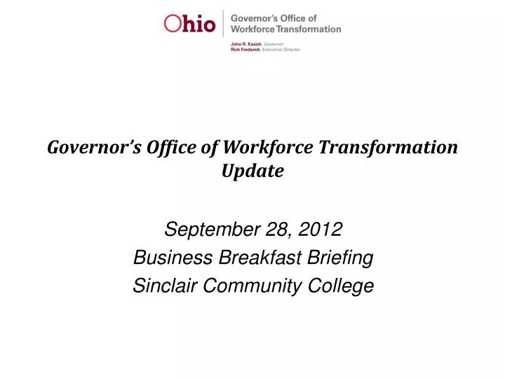 governor s office of workforce transformation update