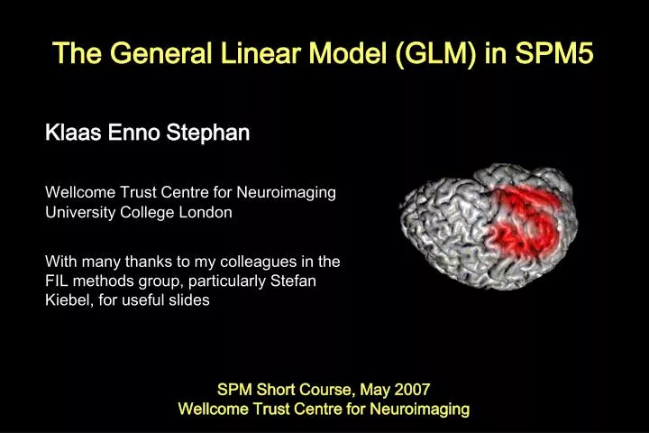 the general linear model glm in spm5