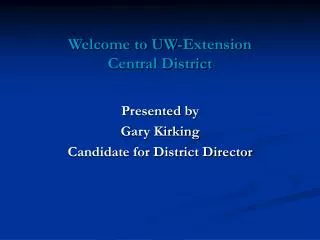 Welcome to UW-Extension Central District