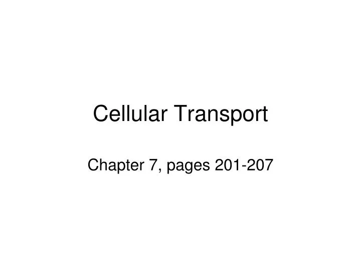 cellular transport