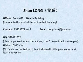 Shun LONG ????