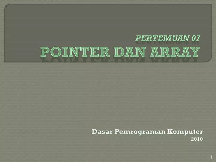 pertemuan 0 7 pointer dan array