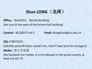 Shun LONG ????