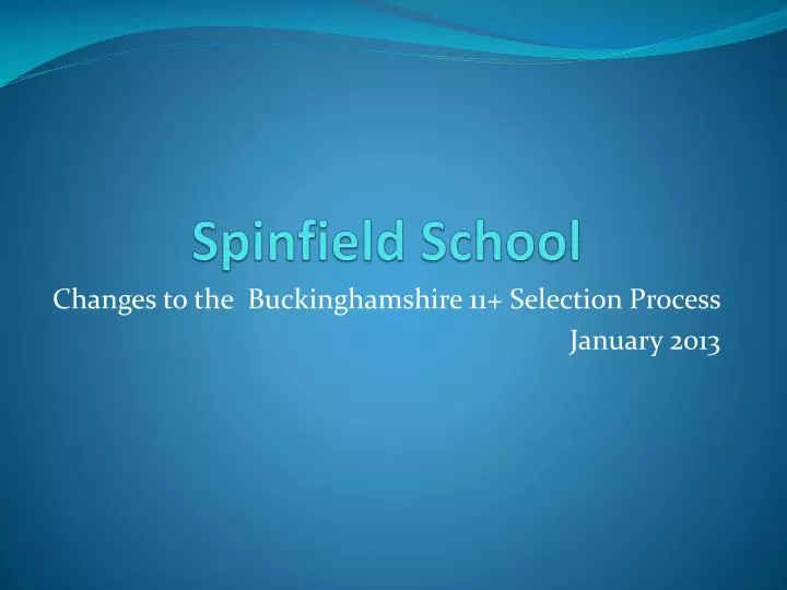 spinfield school