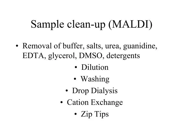sample clean up maldi