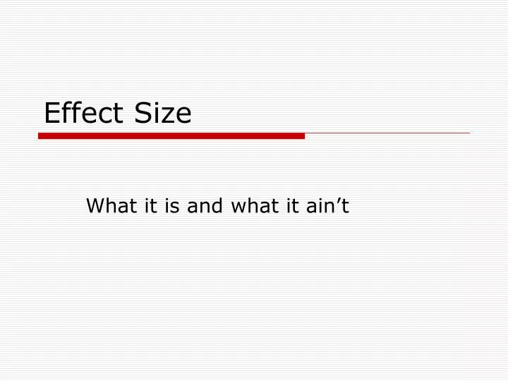 effect size