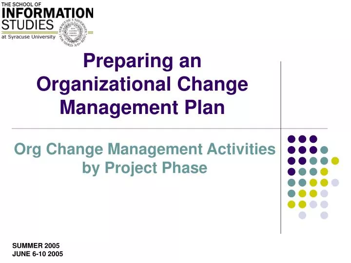 preparing an organizational change management plan