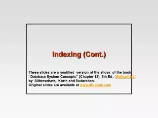 Indexing (Cont.)