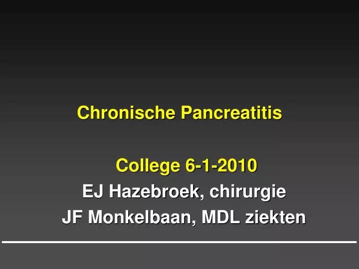 chronische pancreatitis