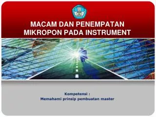 macam dan penempatan mikropon pada instrument