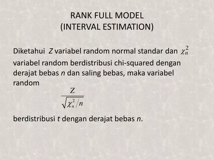 rank full model interval estimation