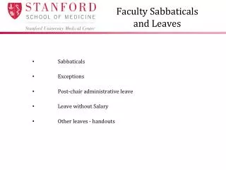 Faculty Sabbaticals and Leaves