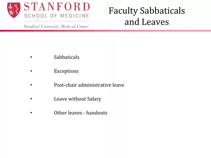 faculty sabbaticals and leaves