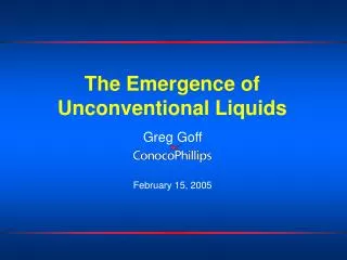 The Emergence of Unconventional Liquids