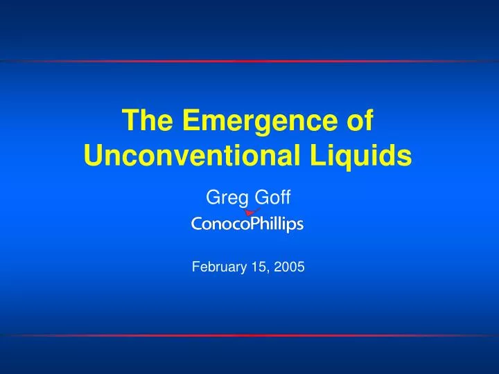 the emergence of unconventional liquids