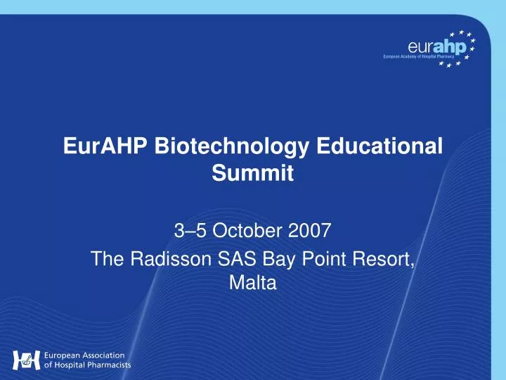 eurahp biotechnology educational summit