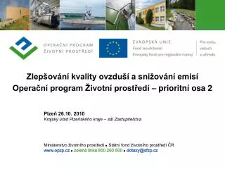 zlep ov n kvality ovzdu a sni ov n emis opera n program ivotn prost ed prioritn osa 2