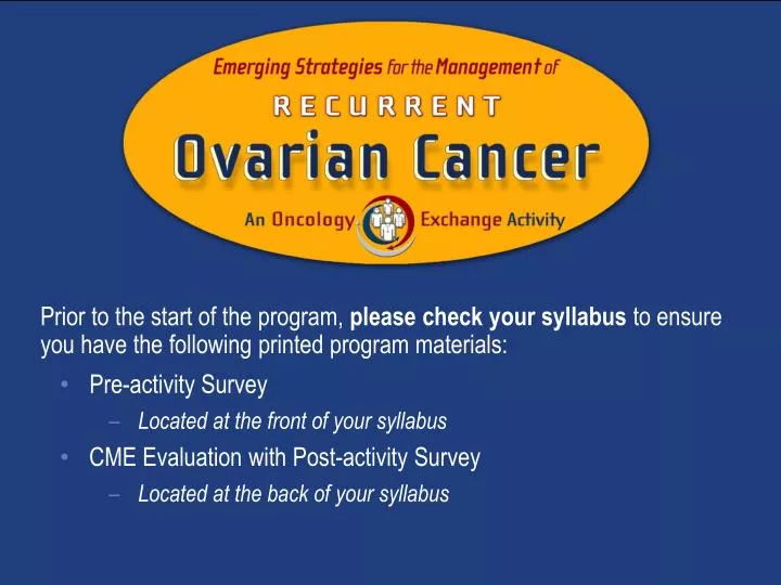 an oncology exchange activity