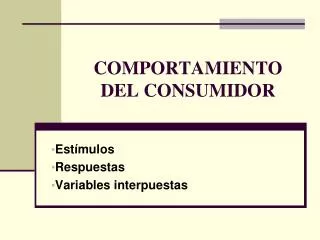 comportamiento del consumidor